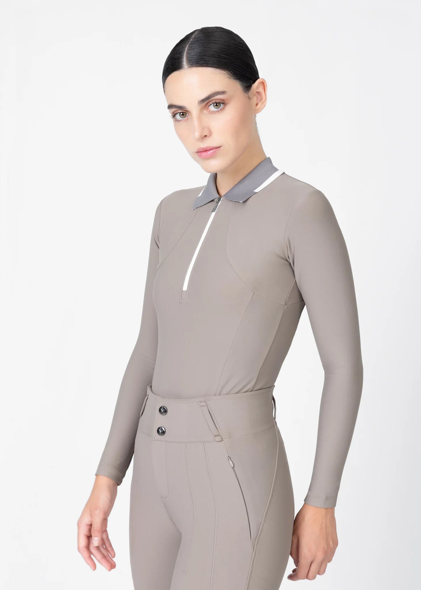 Concept Long Sleeve Polo Shirt (Taupe)