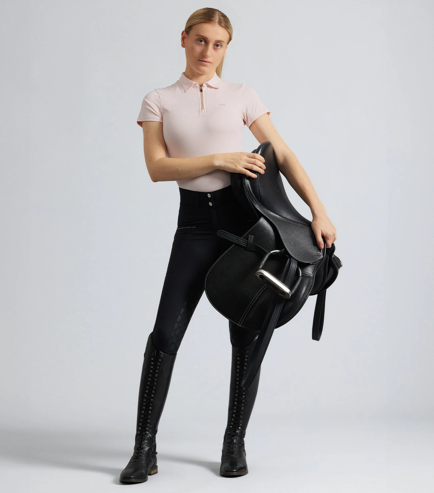 Ofena Womens Full Seat Riding Breeches Black