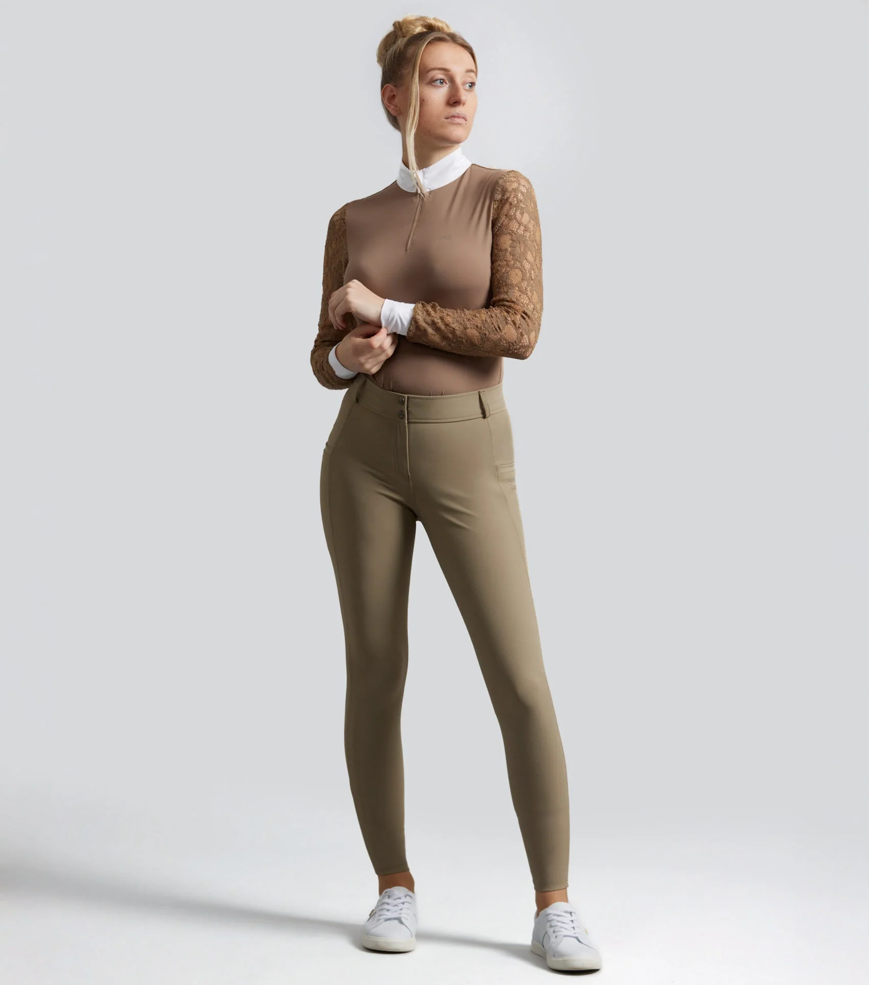 Salento Womens Full Seat Riding Breeches Timberwolf