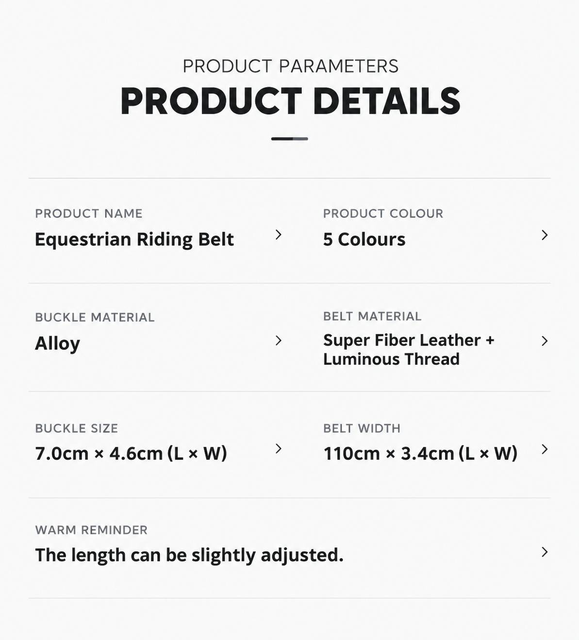 Equestrian Black Buckle No-Punching Belt