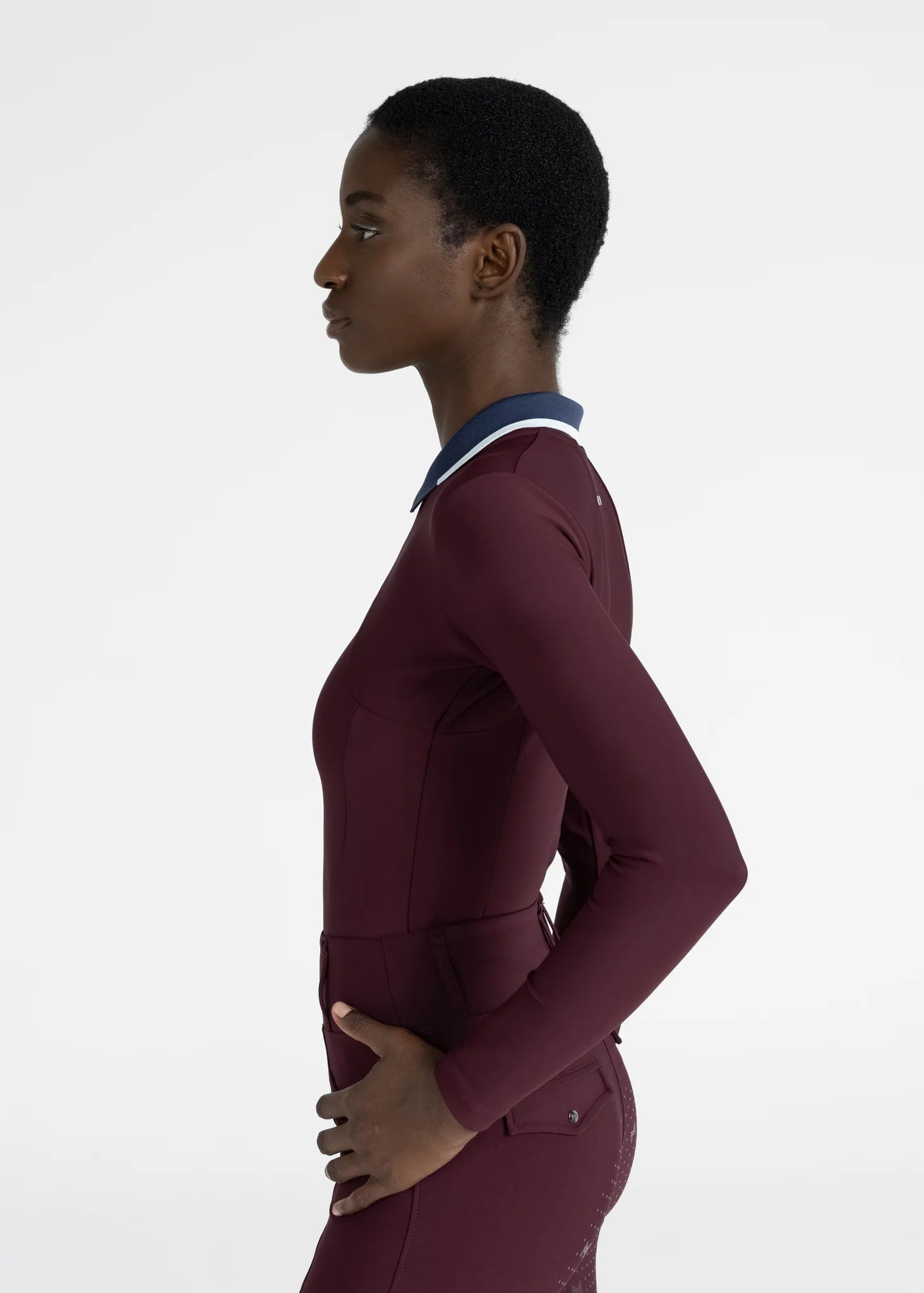 Concept Long Sleeve Polo Shirt (Burgundy)