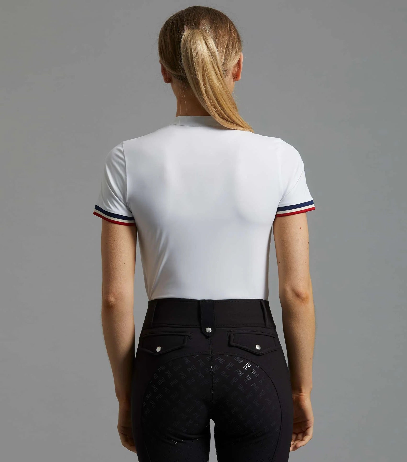Allegra Ladies Short Sleeve Riding Top White