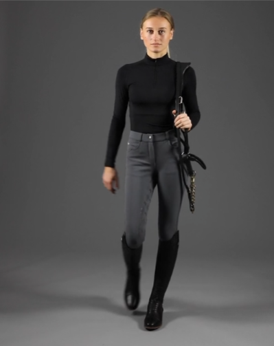 Cassa Ladies Full Seat Gel Riding Breeches Black